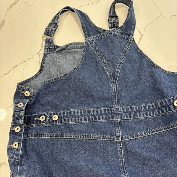 Denim Cargo Dress Womens Size 2X Y2K 00s Midi J.L.N.Y. Vintage Side Slits Maxi - Picture 10 of 10